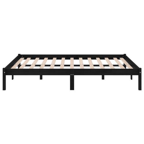 Sengeramme 135x190 cm Double massivt fyrretræ sort