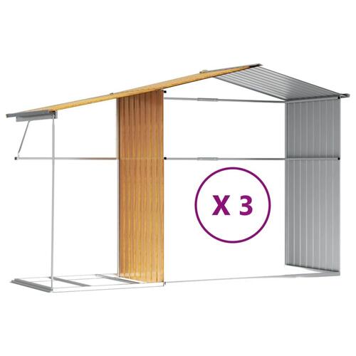 Haveskur 277x365,5x179 cm galvaniseret stål lysebrun