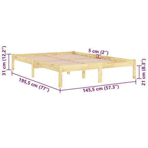 Sengeramme 140x190 cm massivt fyrretræ