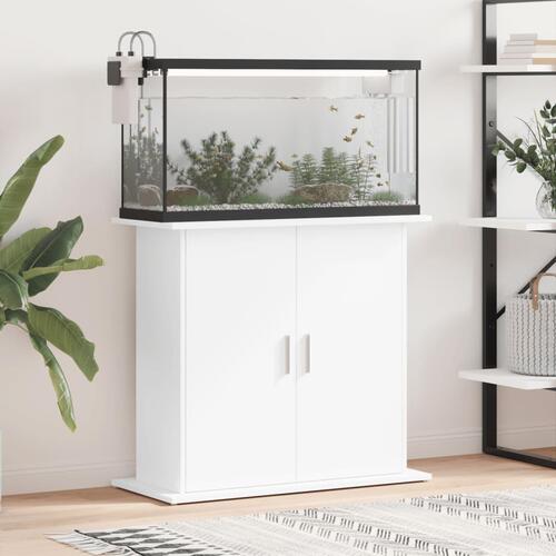 Akvariebord 81x36x73 cm konstrueret træ hvid