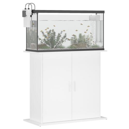 Akvariebord 81x36x73 cm konstrueret træ hvid