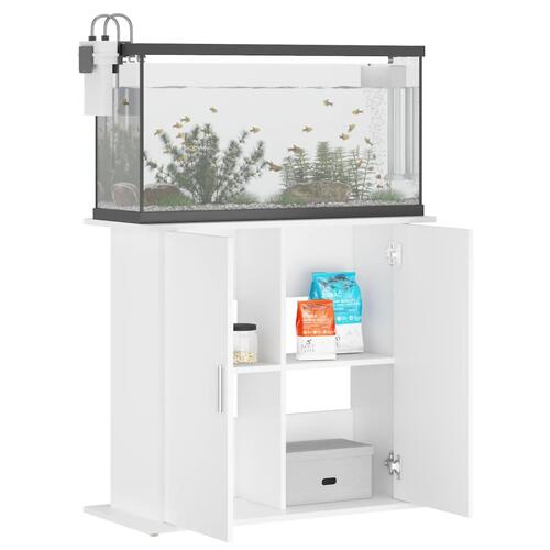 Akvariebord 81x36x73 cm konstrueret træ hvid