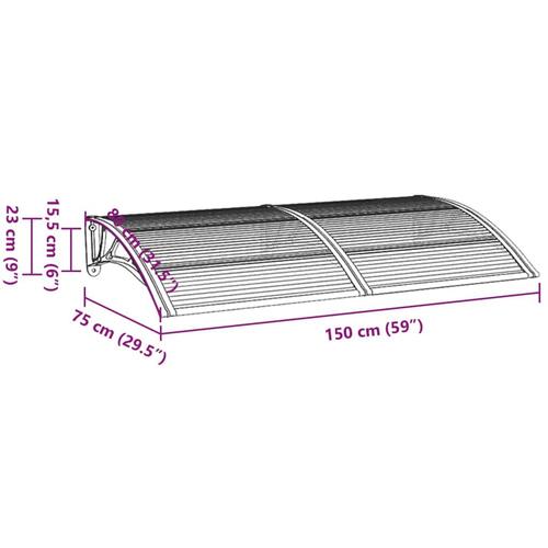 Dørbaldakin 150x75 cm polycarbonat sort