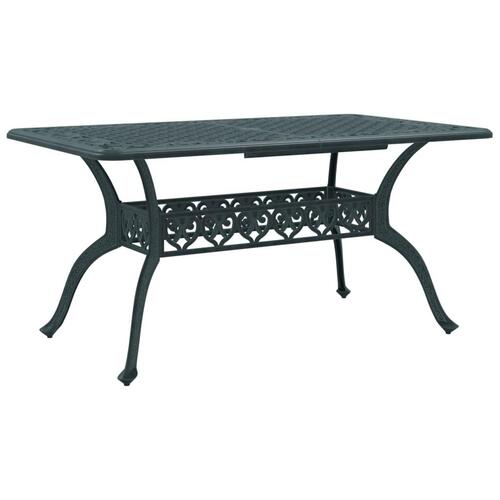 Havebord 150x90x72 cm støbt aluminium grøn