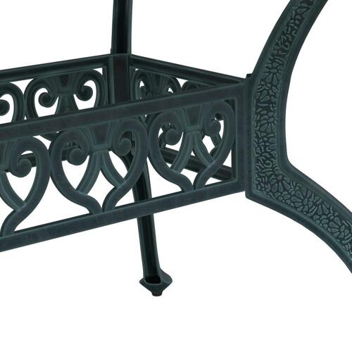 Havebord 150x90x72 cm støbt aluminium grøn