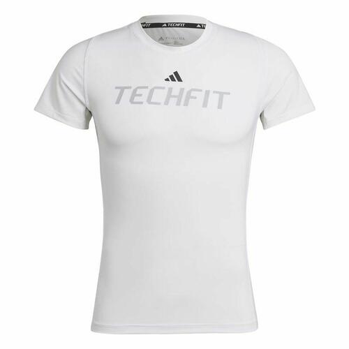 Kortærmet T-shirt til Mænd Adidas techfit Graphic Hvid L