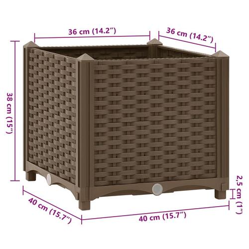 Højbed 40x40x38 cm polypropylen