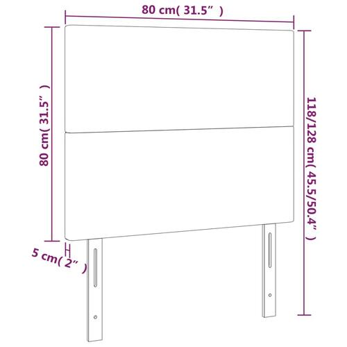 Sengegavle 2 stk. 80x5x78/88 cm stof gråbrun