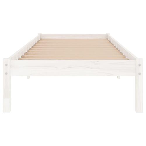 Sengestel 90x200 cm massivt fyrretræ hvid