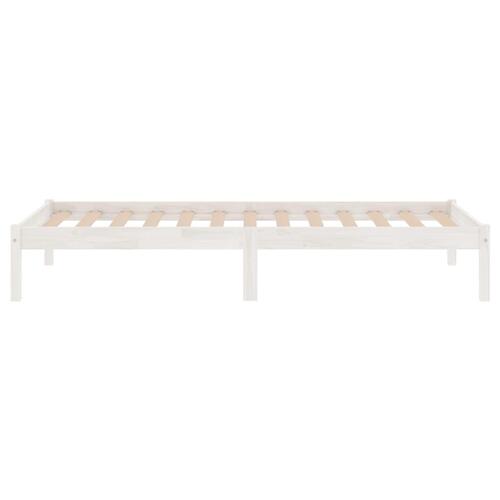 Sengestel 90x200 cm massivt fyrretræ hvid