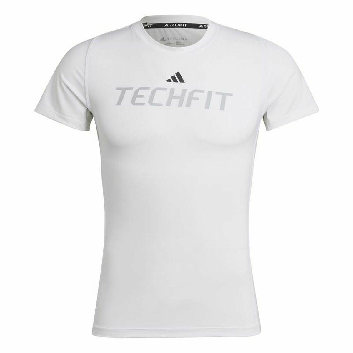 Kortærmet T-shirt til Mænd Adidas techfit Graphic Hvid S
