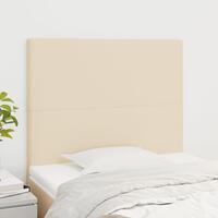 Sengegavle 2 stk. 80x5x78/88 cm stof cremefarvet