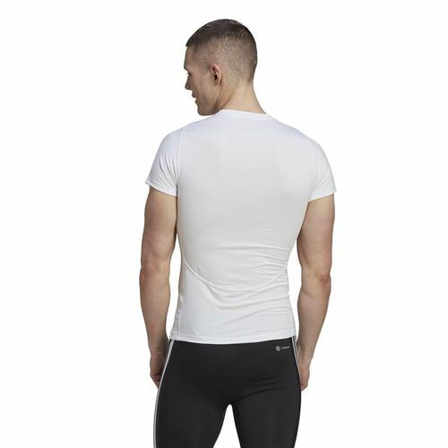 Kortærmet T-shirt til Mænd Adidas techfit Graphic Hvid XL