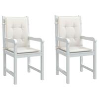 Stolehynder med lav ryg 2 stk. 100x50x4 cm stof cremefarvet
