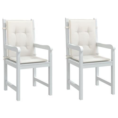 Stolehynder med lav ryg 2 stk. 100x50x4 cm stof cremefarvet