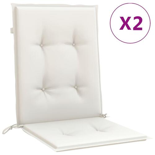 Stolehynder med lav ryg 2 stk. 100x50x4 cm stof cremefarvet