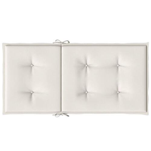 Stolehynder med lav ryg 2 stk. 100x50x4 cm stof cremefarvet