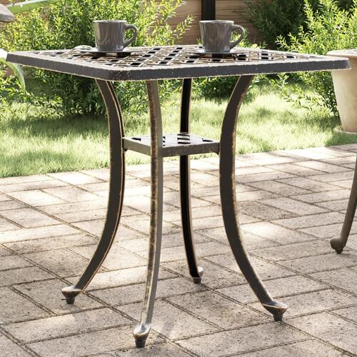 Havebord 53x53x53 cm støbt aluminium bronzefarvet