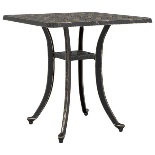 Havebord 53x53x53 cm støbt aluminium bronzefarvet