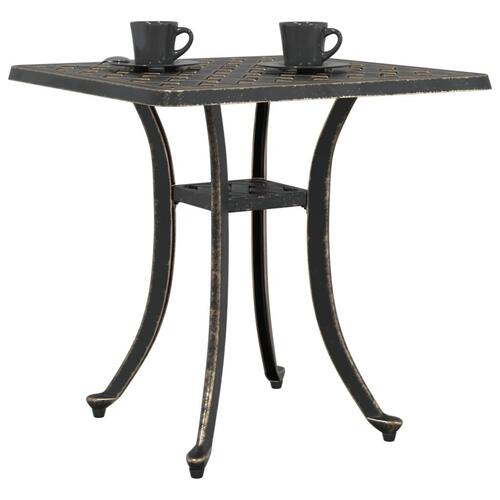 Havebord 53x53x53 cm støbt aluminium bronzefarvet