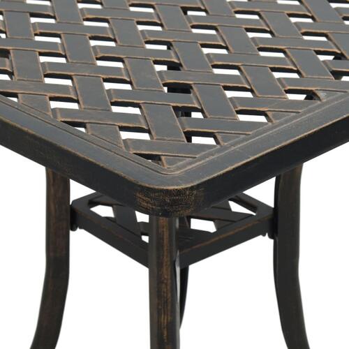 Havebord 53x53x53 cm støbt aluminium bronzefarvet