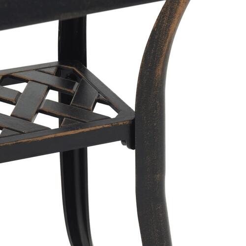 Havebord 53x53x53 cm støbt aluminium bronzefarvet