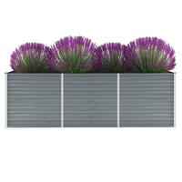 Forhøjet plantekasse 240x80x77 cm galvaniseret stål grå