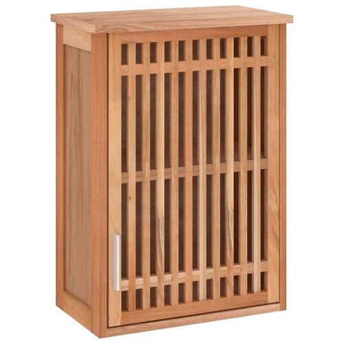 Væghængt badeværelsesskab 42x23x60 cm massivt valnøddetræ
