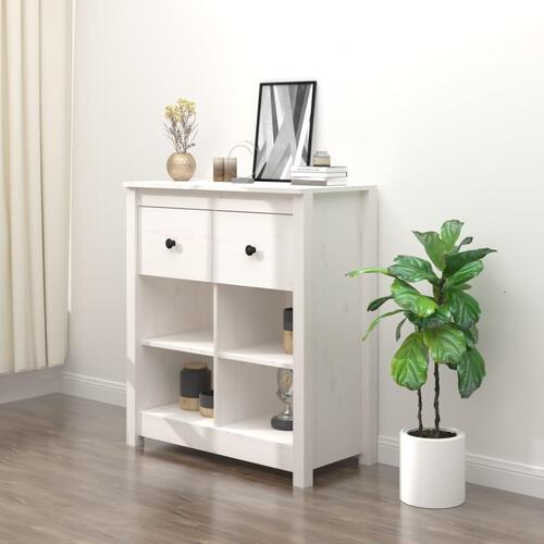 Skænk 70x35x80 cm massivt fyrretræ hvid