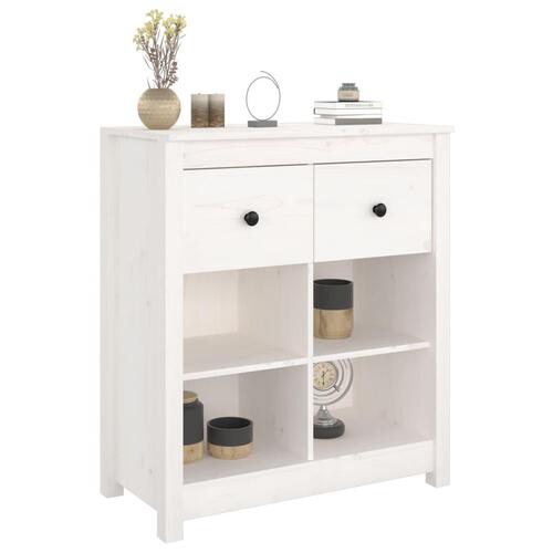 Skænk 70x35x80 cm massivt fyrretræ hvid