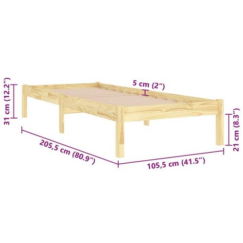 Sengeramme 100x200 cm massivt fyrretræ