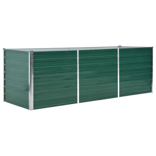 Forhøjet plantekasse 240x80x77 cm galvaniseret stål grøn