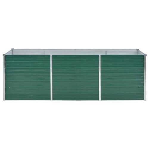 Forhøjet plantekasse 240x80x77 cm galvaniseret stål grøn