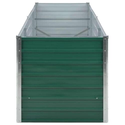 Forhøjet plantekasse 240x80x77 cm galvaniseret stål grøn