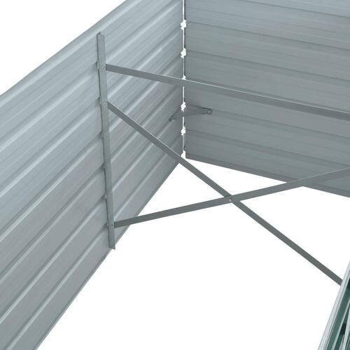 Forhøjet plantekasse 240x80x77 cm galvaniseret stål grøn