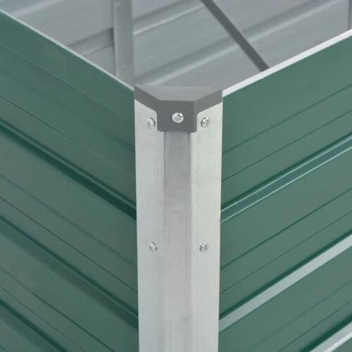 Forhøjet plantekasse 240x80x77 cm galvaniseret stål grøn