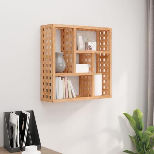 Væghylde 49x15x49 cm massivt træ valnød
