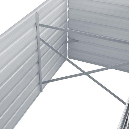 Forhøjet plantekasse 240x80x45 cm galvaniseret stål grå