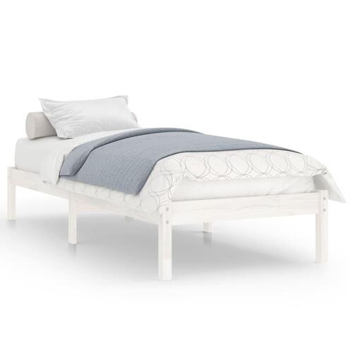 Sengestel 100x200 cm massivt fyrretræ hvid