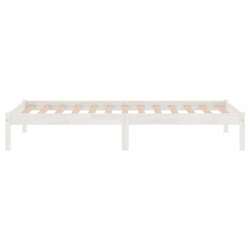Sengestel 100x200 cm massivt fyrretræ hvid