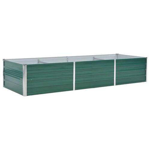 Forhøjet plantekasse 240x80x45 cm galvaniseret stål grøn