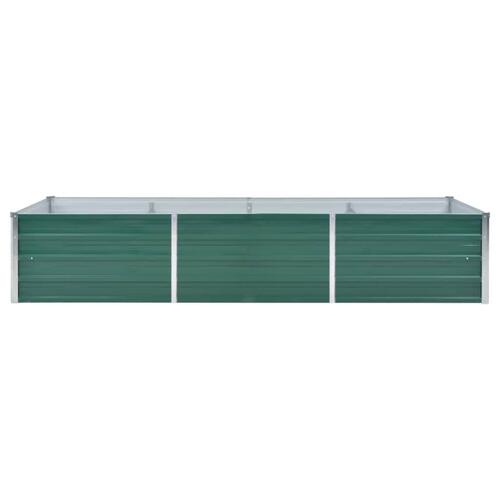 Forhøjet plantekasse 240x80x45 cm galvaniseret stål grøn