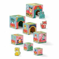 Playset SES Creative Block tower to stack with animal figurines 10 Dele