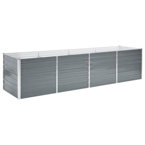 Forhøjet plantekasse 320x80x77 cm galvaniseret stål grå