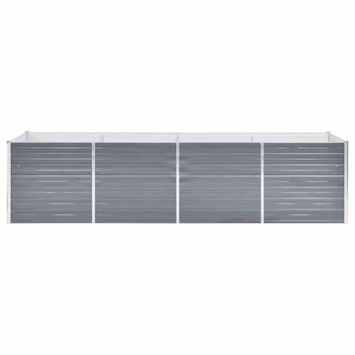 Forhøjet plantekasse 320x80x77 cm galvaniseret stål grå