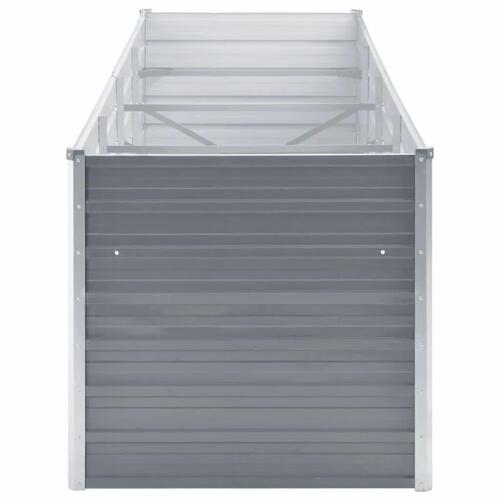 Forhøjet plantekasse 320x80x77 cm galvaniseret stål grå
