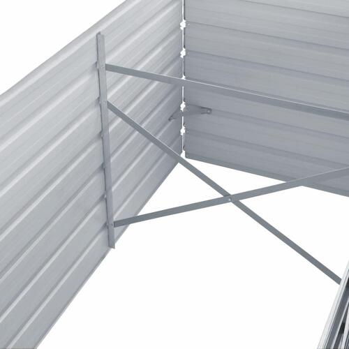 Forhøjet plantekasse 320x80x77 cm galvaniseret stål grå
