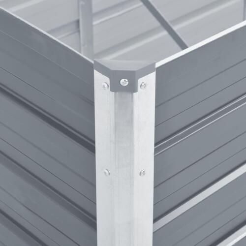 Forhøjet plantekasse 320x80x77 cm galvaniseret stål grå