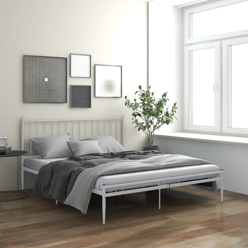 Sengestel 160x200 cm metal hvid