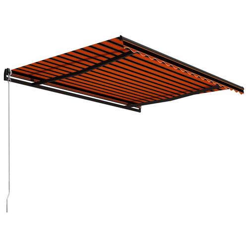 Foldemarkise manuel betjening 400x300 cm orange og brun